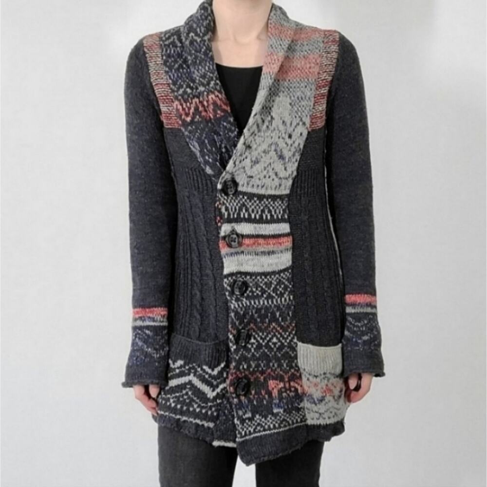Free People Nordic Scarf Cardigan Sweater